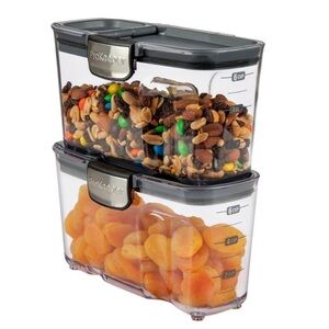 NIB Prepwirks 2 pc pantry snack Clear and Black Food Storage Containers
